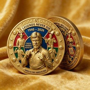 Pièce commémorative Chuck Norris Ranger du <span class=keywords><strong>Texas</strong></span>, style denim rétro, en alliage, médaille en relief, objet de collection, ornement commémoratif, culture de l'action - Product Image 3