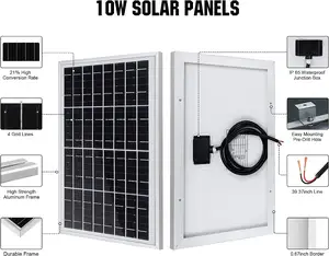 30 años de vida útil 6V 5W Panel solar fotovoltaico 10W 20W 30W 40W Panel polivinílico Farola Paneles solares para 12V