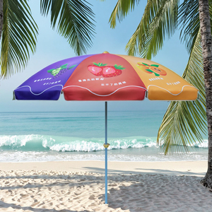 High Visibility Custom Logo Printed Commercial Beach Umbrella Outdoor Advertising Parasol Manufacturing