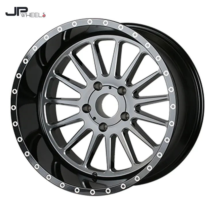 Ruedas todoterreno 24 pulgadas 20x10 20x12 Black Machine Face Et -44 4X4 5X127 5x139,7 6x139,7 Ruedas de coche de aleación de malla profunda cóncava # R1101