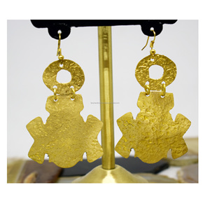 ต่างหูทองเหลืองชุบทองแบบยาวสำหรับเจ้าสาว - Product Image 6