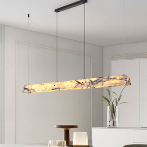 Nghệ thuật tự nhiên đá cẩm thạch dài dải tối giản đèn chùm treo đèn có thể điều chỉnh chiều cao Bảng ăn uống thanh sang trọng Đèn Mặt dây chuyền - Product Image 4