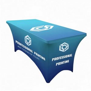 Manteles Rectangulares de Poliéster Elástico Antiarrugas con Impresión por Transferencia Térmica de 6 pies para Fiestas, Ferias Comerciales, Banquetes y Bodas - Product Image 5