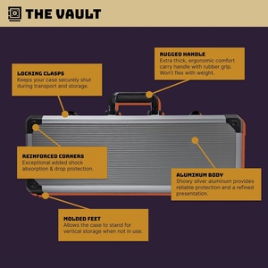 Coffret à jetons de poker The Vault de 500 unités avec coins renforcés, corps <span class=keywords><strong>en</strong></span> aluminium, poignée robuste <span class=keywords><strong>en</strong></span> caoutchouc, doublure <span class=keywords><strong>en</strong></span> mousse ondulée - Product Image 4
