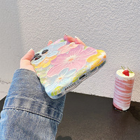 Coque arrière de luxe LeYi, motif vague florale mignon, antichoc, étui scintillant en TPU pour iPhone 17 15 16 Pro Max