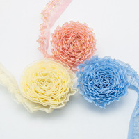 Dentelle élastique tricotée brillante 25mm, double couche de fil de neige, couleur or et argent, cordon en mousseline de soie, ceinture élastique