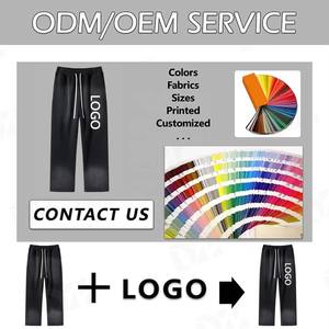 Pantalones Deportivos Casuales para Mujer, Cintura Media, Corte Holgado, Tejido Grueso de Felpa Francesa, Pierna Ancha, Cintura <span class=keywords><strong>Doble</strong></span>, Estilo Hip Hop Personalizado - Product Image 6