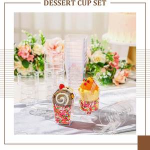Gobelets en plastique transparent PS de 150 ml (5 oz) pour mousse, dessert, crème glacée, yaourt, gelée, pudding, smoothie, forme ronde, jetables - Product Image 3