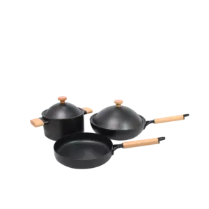 Alat makan set pemanggang peralatan masak luar ruangan dapur rumah tangga seri antilengket panci penggorengan