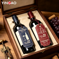 Étiquettes suspendues découpées sur mesure de qualité professionnelle, style vintage pour bouteille de vin rouge, pour emballage cadeau, impression de logo et de motifs sur carte