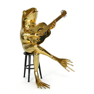 Estatua <span class=keywords><strong>de</strong></span> Fibra <span class=keywords><strong>de</strong></span> Vidrio con Recubrimiento Electrolítico Personalizado <span class=keywords><strong>de</strong></span> un Rana Tocando <span class=keywords><strong>el</strong></span> Violín - Product Image 4