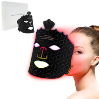 Masque facial portable en silicone à LED pour la luminothérapie, 7 couleurs, lumière rouge, appareil de beauté pour le visage