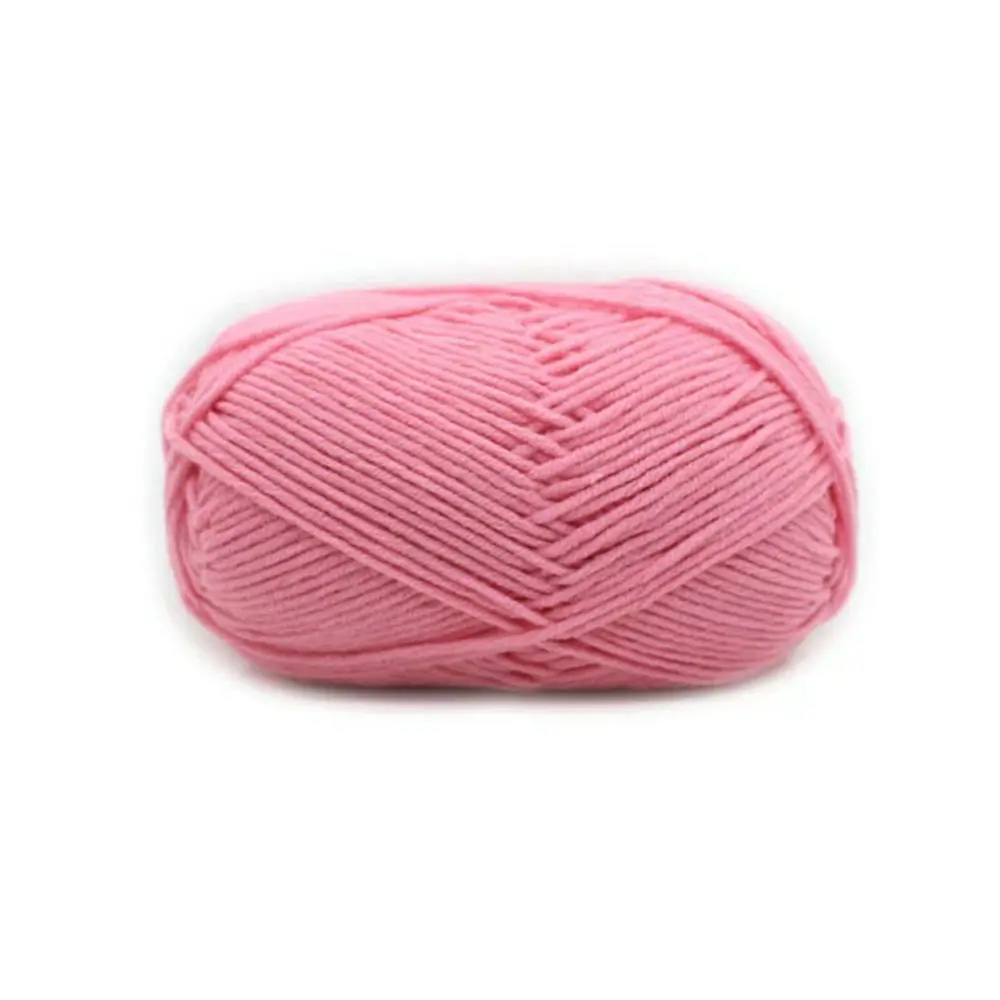 Kain rajut wol rajutan merah muda serat susu halus ramah lingkungan perlengkapan rajutan rajutan wol