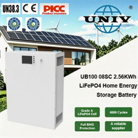 25.6V 100Ah 2.56kWh Paket Baterai LiFePO4 Sistem Penyimpanan Energi Surya Terpasang di Dinding untuk Rumah ESS Smart BMS 6000-Cycle 5-Tahun