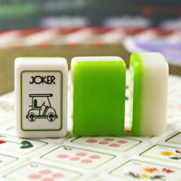 Jeu de Mahjong Américain de Luxe Moderne Pliable à Motif Golf Vert, 160 Tuiles en Acrylique, Portable, pour Voyage, Jeu de Société Familial, Cadeau