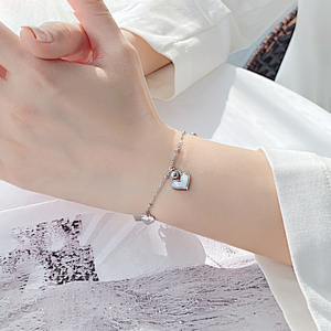 Bracciale di Alta Qualità con Lucchetto a Cuore in Acciaio Inossidabile Placcato Oro 18K, Conchiglia Bianca, Regolabile, Alla Moda per Feste, Matrimoni e Anniversari - Product Image 2