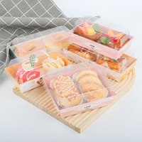 Boîtes en papier Kraft biodégradables plateau à sushi enduit de PE salade collations plateau à gâteaux couvercle transparent plateau pour animaux de compagnie conteneur d'emballage alimentaire de fête