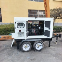 Groupe électrogène diesel mobile silencieux de type remorque, 16 kW, 20 kVA, certifié CE, refroidi par eau, démarrage électrique 12 V CC, faible bruit, ATS