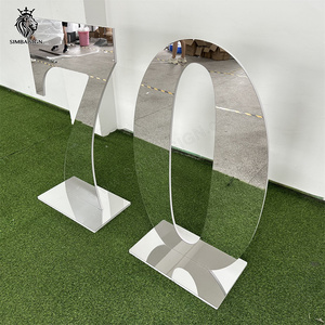 Chiffres en acrylique argenté effet miroir de 3 et 4 pieds pour les décorations de fête du 70e anniversaire, du 18e, du 30e, du 60e, de Diwali et du Ramadan - Autoportants - Product Image 2