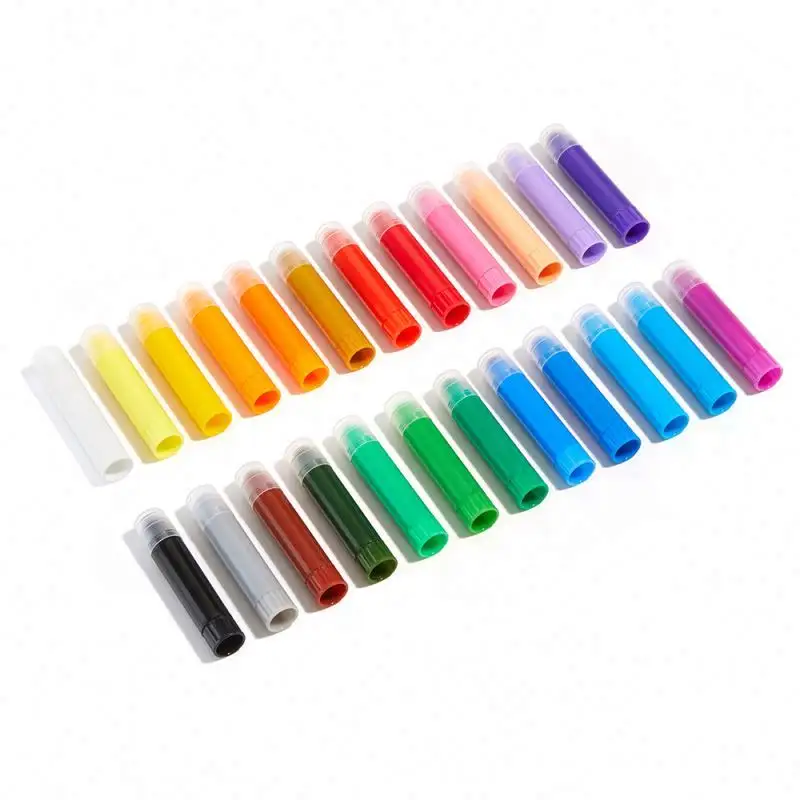 Solid gouache stick 18 color set colorful stick graffiti pen water soluble rotating children's crayons