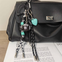 RW New Punk Girl Series Femmes Sacs à main Décoration GamePad Pendentif Moto Porte-clés Corde Tressée Bleu Basketball Porte-clés