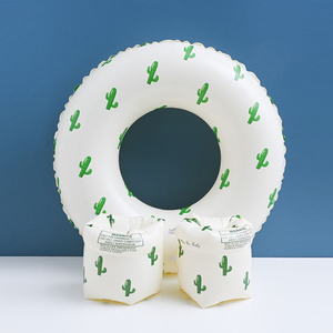Verano playa deporte acuático inflable PVC brazo bandas flotantes mangas piscina brazo flotadores y anillo de natación a juego para niños