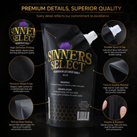 Pochette souple personnalisée à finition mate avec bec verseur, soufflet inférieur et base stable, pour emballage de liquides, durable pour jus et miel