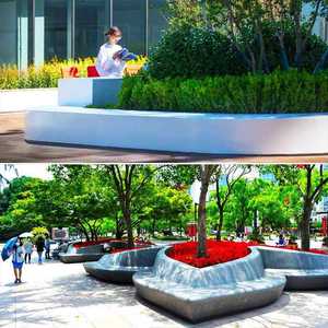 GRC Tree Pit <b>Benches</b> Fiberglass Contemporary Design Outdoor Patio Seating Durable Landscape Furniture outdoor furnitures - Product Image 5