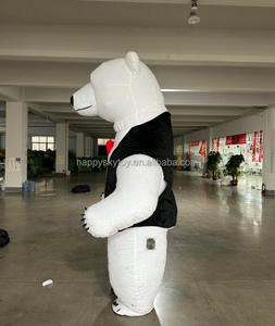 Costume da Mascotte <span class=keywords><strong>Orso</strong></span> Polare Gonfiabile con Fiocco 2.2/2.6m, Abbigliamento Gonfiabile per Eventi e Pubblicità - Product Image 3