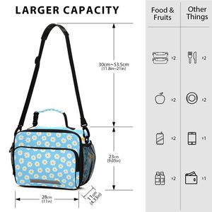 Cute Daisy Lunch Bag <b>for</b> Women & Girls - 6L Insulated <b>Cooler</b> Tote with Adjustable Shoulder Strap and <b>Backpack</b> Buckle, Leakproof - Product Image 1