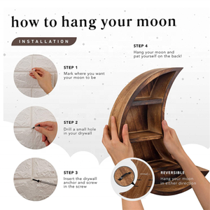 Treo tường treo lưu trữ trang trí gỗ tường mặt trăng Kệ kệ trang trí nội thất - Product Image 3