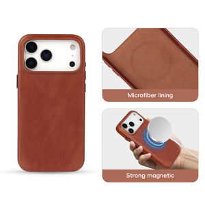 Funda Magnética Delgada y Minimalista <span class=keywords><strong>de</strong></span> Cuero Genuino Premium para Teléfono Celular, Compatible con <span class=keywords><strong>iPhone</strong></span> 13 <span class=keywords><strong>14</strong></span> 15 16 17 <span class=keywords><strong>Pro</strong></span> <span class=keywords><strong>Max</strong></span> y Samsung Galaxy S24 - Product Image 4