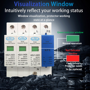 OBO SPD T2 thiết bị bảo vệ tăng 3 cực + NPE loại CE chứng nhận HDU1-II40X NPE mô hình 20ka-40ka 385V - Product Image 4