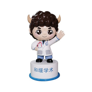 Figurine de dessin animé en fibre de verre Libit, sculpture artistique sur pied, décoration de bureau, faite à la main, personnalisée - Product Image 4