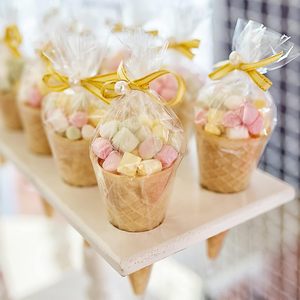 Disposable Treat Clear Cello <b>Sweet</b> <b>Bags</b> Piping Food Candy Packaging Triangle Side Gusset Heat Seal Security Custom CPP Plastic - Product Image 4