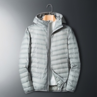 Veste d'hiver à capuche en duvet de canard blanc de haute qualité, personnalisée avec logo, col épais, coupe ample et chaude