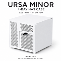 4-Bay Mid-Tower Metall NAS-Gehäuse Mini ITX 9,9L Hot-Swap Speicher-Chassis mit SATA-Backplane SFX-Netzteil 120mm Lüfter-Unterstützung