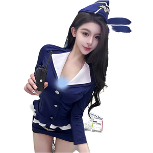 Lingerie Sexy-Pyjama Pure Desire Ensemble de shorts 2 pièces comprenant un uniforme de policière <span class=keywords><strong>Cos</strong></span> Costume de secrétaire d'instructeur pour l'été - Product Image 6