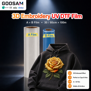 GOOSAM Rollo de Película UV DTF al por Mayor, UV 3D de Una Cara AB, Efecto Bordado en Relieve, 30cm 60cm para Impresora Textil Personalizada - Product Image 1