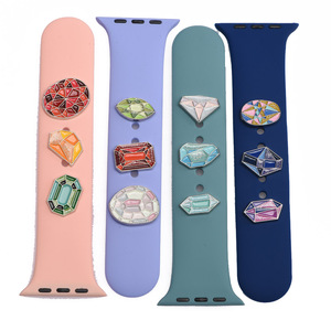 1pcs Breloques métalliques coulissantes pour bracelet en <span class=keywords><strong>silicone</strong></span> 38/40/41mm 42/44/45mm Toutes séries <span class=keywords><strong>Designer</strong></span> Charms pour bracelet de montre Accessoires