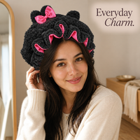 Bonnet de nuit en peluche de luxe pour femme, motif léopard, avec capuche protectrice, pour le sommeil, le coiffage et les soins capillaires