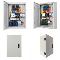 Boîtier de distribution d'alimentation double ATS industriel 380V AC avec stabilisateur de tension 50KVA, relais de séquence de phase, panneau de commande IP54