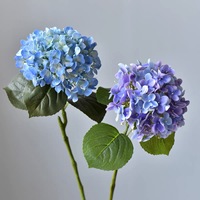 Bunga Hydrangea Buatan Real Touch 3D Print, Kepala Bunga Besar, Hydrangea Palsu untuk Dekorasi Pernikahan, Rumah, Hotel, dan Dekorasi Bunga