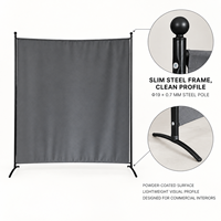 Paravent de bureau 180x180cm avec structure en tube d'acier de 19mm, tissu polyester 180g et pieds en arc pour bureaux à plan ouvert