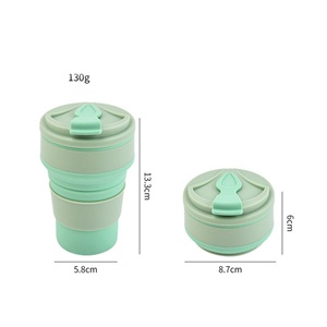 Vente en gros de tasses à café en silicone pliables résistantes aux hautes températures avec couvercle, tasse à eau portable réutilisable pour les voyages et le camping - Product Image 3