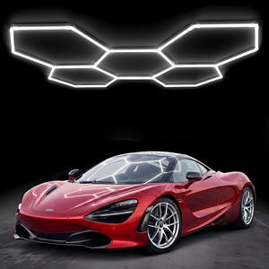 Lampes LED hexagonales en gros pour garage, éclairage de plafond en nid d'abeille, panneau lumineux Hexagrid pour le detailing automobile et les stations de lavage - Product Image 1