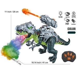 KK Nouveau Dinosaure Mécanique Télécommandé Tyrannosaurus Rex avec Pulvérisation de Brume et Lumière, Jouet Dinosaure RC Marchant, Agitant et Tirant des Balles, Cadeau pour Enfant - Product Image 2