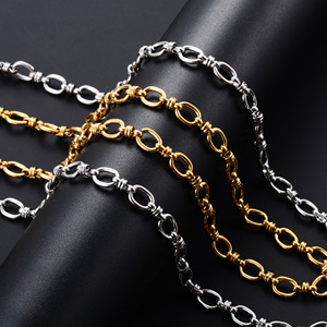 Collier chaîne ovale large en acier inoxydable fait main de 6,5 mm pour femmes et hommes, style punk hip-hop, choker épais couleur or, bijoux en métal - Product Image 4