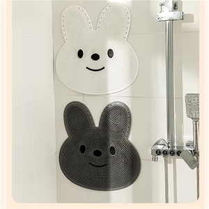 Tapis de douche en silicone pour le nettoyage des pieds avec ventouses, antidérapant, masseur pour les orteils, grattoir pour le dos, design lapin, mural - Product Image 4