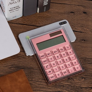 Huisen-calculadora acrílica de escritorio, elegante pantalla LCD de 12 dígitos, oro rosa - Product Image 3
